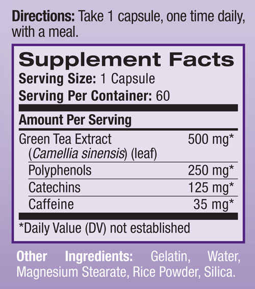 green-tea-natrol-60-capsules-nutritional-information